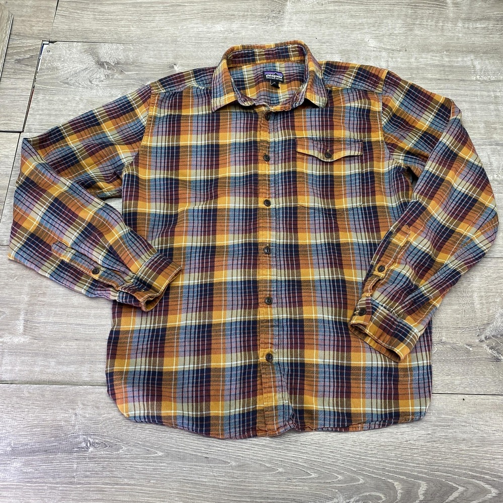 Patagonia Shirt Mens Medium Multicolor Plaid Long Sleeve Organic Cotton Flannel
